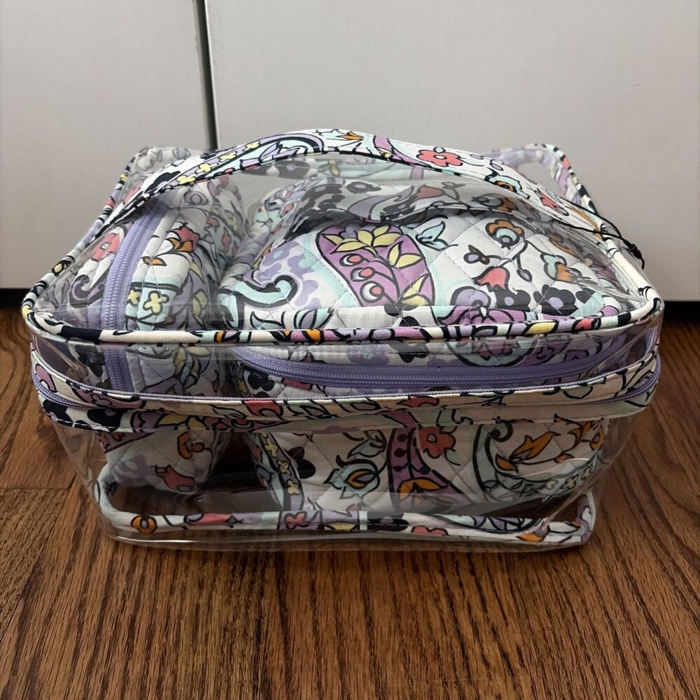 Vera Bradley 3 Piece Cosmetic Organizer Set Maddalena Paisley NWT Travel Makeup